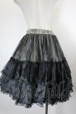 画像2: metamorphose / オーガンジーフリルパニエ・ストライプ  黒Ｘ白 I-26-10-22-078-ME-SK-SA-ZI (2)