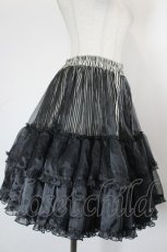 画像3: metamorphose / オーガンジーフリルパニエ・ストライプ  黒Ｘ白 I-26-10-22-078-ME-SK-SA-ZI (3)