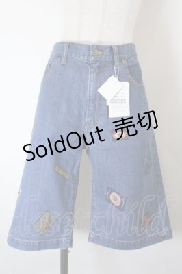 Preview of ワッペンデニムハーフパンツ 5(LL) 青デニム