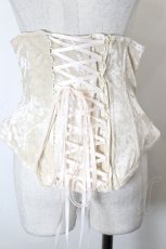 画像2: BLOOD SUPPLY（海外ブランド） / Silver Glitter Diamond Armor Fishbone Studded Waistband Corset  ベージュ I-26-10-22-093-GO-ZA-TE-ZI (2)