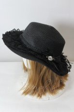画像2: axes femme / 巻きバラレースカンカン帽  黒 I-26-10-22-118-AX-AC-TE-ZI (2)