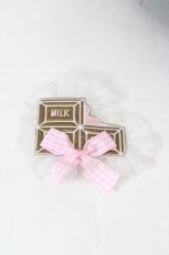 画像1: Nile Perch / チョコレートワッペン2WAYブローチ  ブラウンＸピンク I-26-10-22-127-LO-AC-SA-ZI (1)