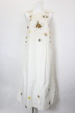 画像1: KETTY / フルーツ刺繍ジャンパースカート  白 I-26-10-25-060-LO-OP-SA-ZI (1)