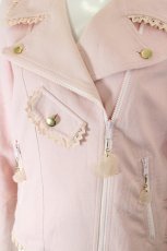 画像3: MILK / ハートモチーフ付きダブルライダース  ピンク I-26-10-25-032-ML-JA-SA-ZI (3)