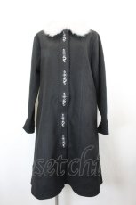 画像1: axes femme / エトワール刺繍ロングコート  ブラック I-26-10-28-058-AX-CO-SA-ZI (1)