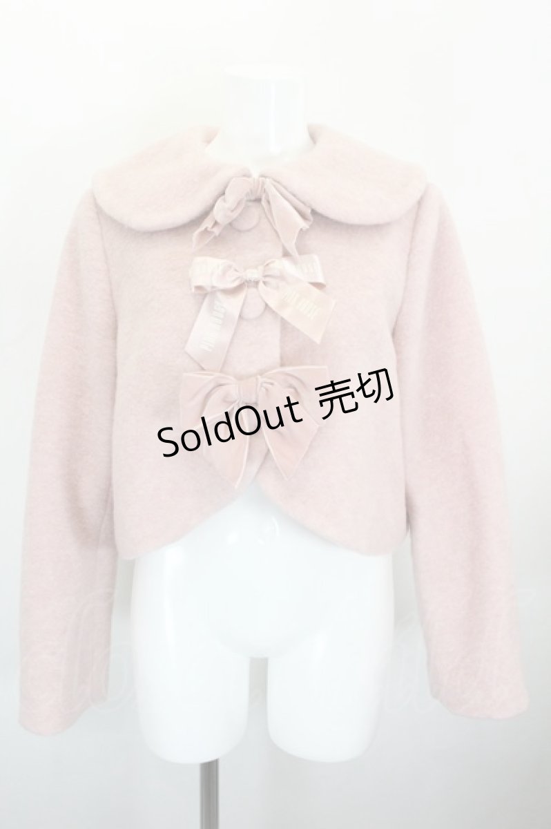 画像1: PINK HOUSE / PINK HOUSE×misako aokiリボン付きショートコート  ピンク I-26-10-28-061-LO-TO-TE-ZI (1)