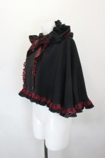画像2: PUTUMAYO / うさ耳ケープ  黒×赤チェック I-26-10-28-063-PT-JA-TE-ZI (2)