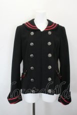 画像1: PUTUMAYO / 王冠刺繍セーラーコート  黒×赤 I-26-10-28-064-PT-CO-TE-ZI (1)