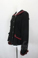 画像2: PUTUMAYO / 王冠刺繍セーラーコート  黒×赤 I-26-10-28-064-PT-CO-TE-ZI (2)