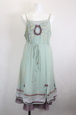 画像1: Ozz oneste / 桜刺繍チャイナキャミワンピース  ミント I-26-10-28-094-OO-OP-TE-ZI (1)