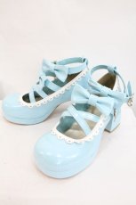 画像3: axes femme kawaii / ダブルリボンスカラップパンプス L ミント I-26-10-28-138-AX-SH-SA-ZI (3)