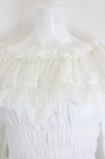 画像3: ATELIER PIERROT / Shirring princess sleeve blouse  ホワイト I-26-10-28-018-EL-BL-SA-ZI (3)
