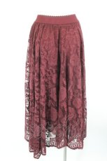 画像2: axes femme / レースサーキュラースカート M ワイン I-26-10-30-060-AX-SK-SA-ZI (2)