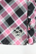 画像3: Barbie / 裾ロゴ刺繍フリルチェックスカート 2 黒×ピンク I-26-10-30-070-LO-SK-TE-ZI (3)