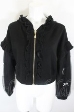 画像1: axes femme POETIQUE / メニーリボンフリルパーカー M 黒 I-26-10-30-007-AX-TO-TE-ZI (1)