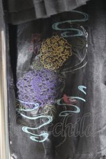 画像4: Ozz oneste / 紫陽花刺繍裾チュールチャイナ風オーバースカート  黒 I-26-10-30-073-OO-SK-TE-ZI (4)