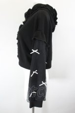 画像2: axes femme POETIQUE / メニーリボンフリルパーカー M 黒 I-26-10-30-007-AX-TO-TE-ZI (2)