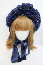 画像1: metamorphose / Brilliant princess ハーフボンネット  紺 I-26-10-30-104-ME-AC-SA-ZI (1)