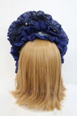 画像2: metamorphose / Brilliant princess ハーフボンネット  紺 I-26-10-30-104-ME-AC-SA-ZI (2)