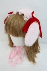 画像1: Angelic Pretty / ロップイヤーBunnyヘッドドレス  ピンクＸ赤 I-26-10-30-111-AP-AC-SA-ZI (1)
