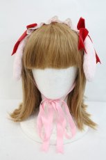 画像2: Angelic Pretty / ロップイヤーBunnyヘッドドレス  ピンクＸ赤 I-26-10-30-111-AP-AC-SA-ZI (2)