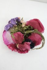 画像2: WONDERFUL WORLD / ピンク薔薇ブーケコサージュ  濃ピンクＸ緑Ｘパープル I-26-10-30-137-LO-AC-SA-ZI (2)