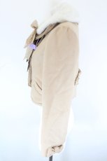 画像2: Le Miroir / ファー襟付きショートコート M ベージュＸ白 I-26-10-30-017-LO-BL-SA-ZI (2)