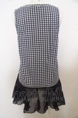 画像2: 【SALE】axes femme / シフォンフリルギンガムタンク O-23-09-23-046-AX-TO-IG-ZT311 (2)