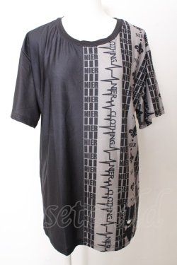 画像1: NieR Clothing / アイコンptバイカラー半袖カットソー O-23-10-11-040-PU-TO-OA-ZT185