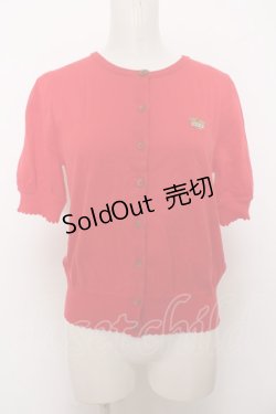 画像1: Jane Marple / Tiara EMB puff sleeve カーディガン M アカ O-23-10-14-025-JM-TO-IG-ZT111