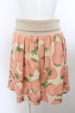 画像1: Franche Lippee / いちご総柄スカート M クリーム O-23-10-15-048-LO-SK-OW-ZY