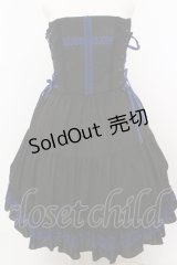 Moi-meme-Moitie / サイド編み上げ十字架ジャンパースカート 2 ブラック ブルー O-23-10-15-108-MO-OP-IG-OS