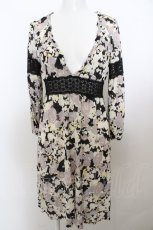 画像1: 【SALE】INGEBORG / レース切り替えローズワンピース  シロ×クロ O-23-10-15-034-LO-OP-IG-ZT328 (1)