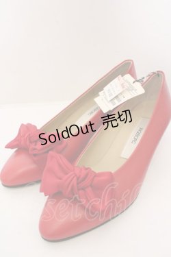 画像1: 【SALE】INGEBORG / サテンリボンパンプス M アカ O-23-10-20-121-LO-SH-IG-ZT286