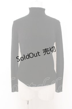 画像1: INGEBORG / ロゴ刺繍タートルニット M クロ O-23-10-20-015-LO-TO-IG-ZT328