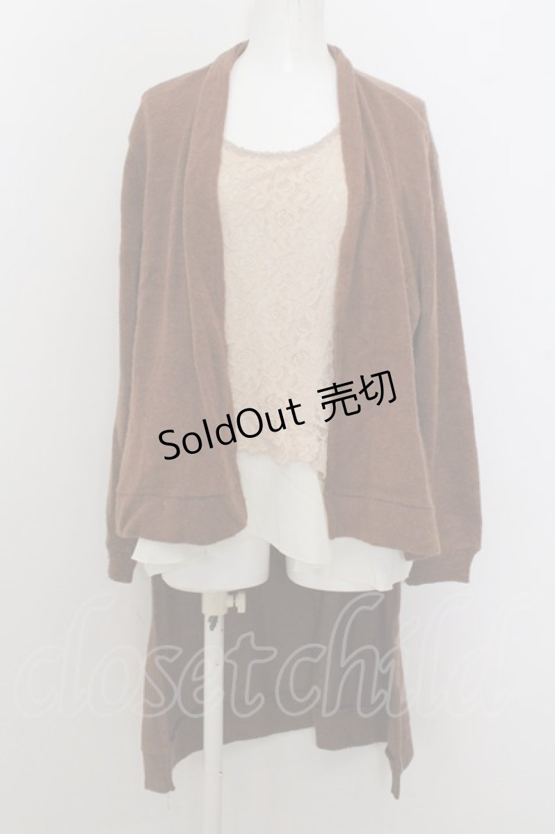画像1: 【SALE】axes femme / トッパーカーデレイヤードトップス  ブラウン×オフシロ O-23-10-21-123-AX-TO-IG-ZT350 (1)