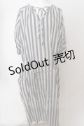 【SALE】axes femme / ストライプ柄ラグラン袖ワンピース  ネイビー×シロ O-23-10-26-087-AX-OP-IG-ZT111