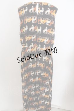 画像2: axes femme / ホースptウエストマークワンピース  ブラック×オレンジ系 O-23-10-26-141-AX-OP-IG-ZT311