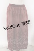 【SALE】axes femme / パネル柄レースロングスカート  ワイン O-23-10-26-144-AX-SK-IG-ZT089