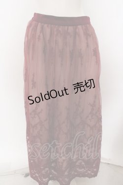 画像1: 【SALE】axes femme / パネル柄レースロングスカート  ワイン O-23-10-26-144-AX-SK-IG-ZT089