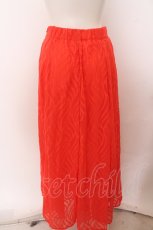 画像2: 【SALE】axes femme / ジャガードデザインロングスカート  オレンジ O-23-10-26-147-AX-SK-IG-ZT089 (2)