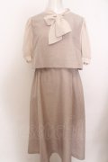 Maison de FLEUR Petite Robe / きみと約束ツイード風ワンピース M ベージュ O-23-10-26-157-LO-OP-YM-ZY