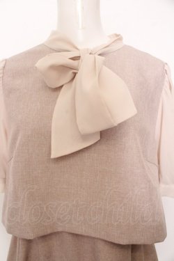 画像2: Maison de FLEUR Petite Robe / きみと約束ツイード風ワンピース M ベージュ O-23-10-26-157-LO-OP-YM-ZY