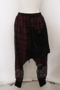 NieR Clothing / 3POCKET変型SARROUEL PANTS 【WINE RED】  レッド×ブラック O-23-10-28-126-PU-PA-IG-OS-H