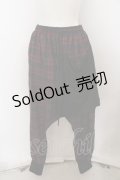 NieR Clothing / 3POCKET変型SARROUEL PANTS 【WINE RED】  レッド×ブラック O-23-10-28-126-PU-PA-IG-ZS