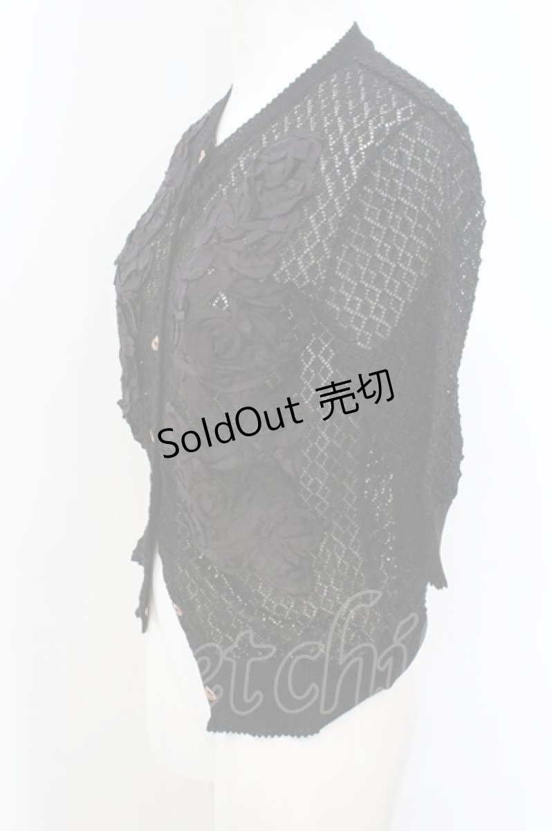 画像2: 【SALE】Jane Marple Dans Le Saｌon / ローゲージグリッターデコレーションカーディガン M クロ O-23-10-31-007-JM-TO-YM-ZT347 (2)