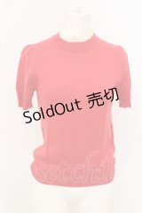 Jane Marple Dans Le Saｌon / レーススタンドネックニットトップス M アカ O-23-10-31-019-JM-TO-YM-ZT348