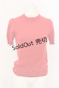 Jane Marple Dans Le Saｌon / レーススタンドネックニットトップス M アカ O-23-10-31-019-JM-TO-YM-ZT348