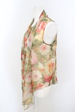画像2: 【SALE】Jane Marple Dans Le Saｌon / 転写フラワーシースルーノースリーブブラウス M マルチ O-23-10-31-021-JM-BL-YM-ZT347 (2)