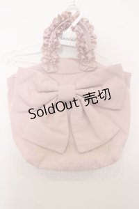 Maison de FLEUR / 撥水加工リボンフリルトートバッグ  ピンク O-23-11-06-050-LO-BG-IG-ZT343